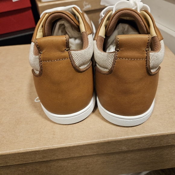 $845 Christian Louboutin Tutti Rui Canvas Leather Sneaker Beige EU 42 US 9 BNIB - Picture 5 of 8